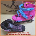 Giày trượt patin trẻ em, người lớn hãng Kingfly W198, 8 bánh sáng, bánh cao su đặc, điều chỉnh được size, tặng bảo hộ ct — ảnh 3
