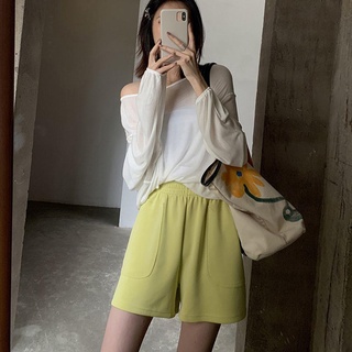 GUADALUPE1 Quần Short Thể Thao Dáng Rộng Màu Trơn Nữ Mùa Hè Nhà Nữ Breeches