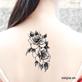 🌺xinyia🌺Hình Xăm Dán Họa Tiết Hoa Bướm/Hoa Hồng Chống Thấm Nước Cho Cơ Thể