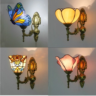 Đèn LED E27 Gắn Tường Hình Bướm Thủy Tinh Trang Trí Phòng Ngủ Phong Cách Châu Âu
