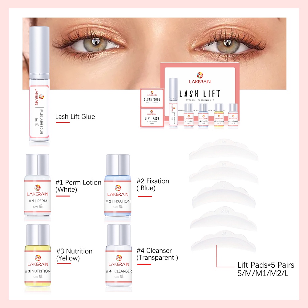 Bộ nâng mi mi Lông mi Perm Lash Lifiting Lông mi Perm Dụng cụ Bộ lông mày Cán mi uốn cong cho Salon Sử dụng tại nhà