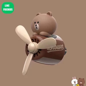 Quạt Xoay Khuếch Tán Hương Thơm Gắn Lỗ Thông Gió Xe Hơi Hình Gấu Nâu Linefriends