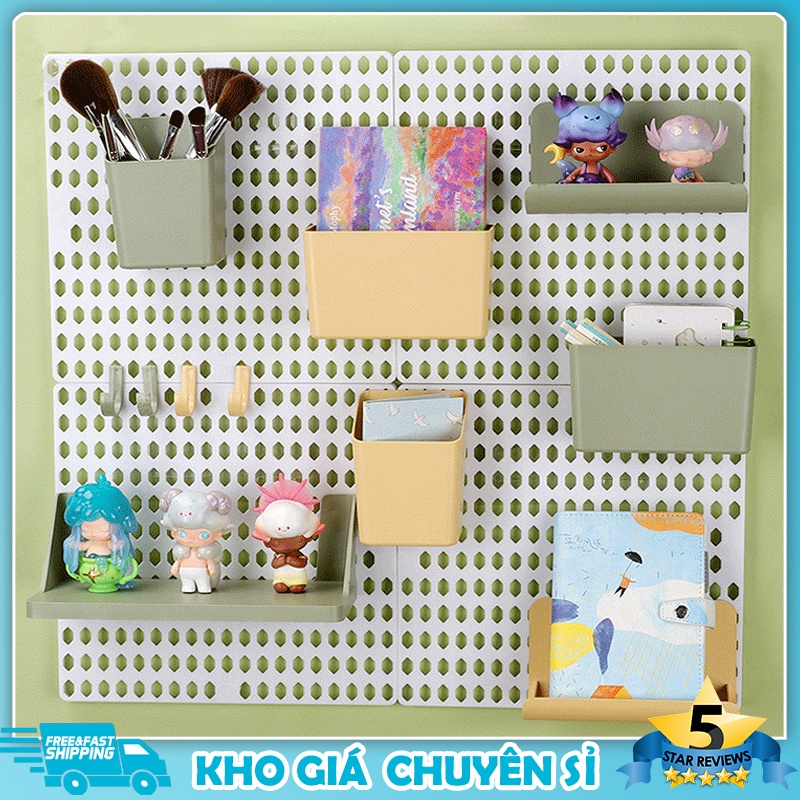 Kệ treo tường trang trí pegboard để đồ decor bàn học phòng bếp nhà ...