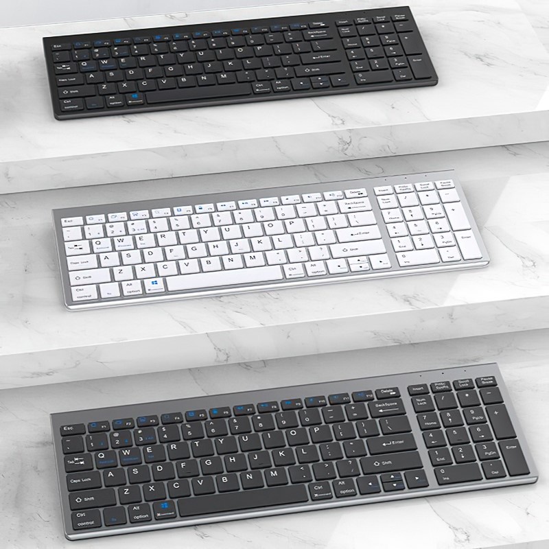 Bàn phím không dây mini W160 - pin sạc - đa kết nối bluetooth 5.0 + 3.0 + Usb wireless 2.4G | BigBuy360 - bigbuy360.vn
