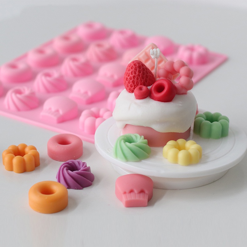Khuôn silicone làm bánh donut 20 ngăn tiện dụng