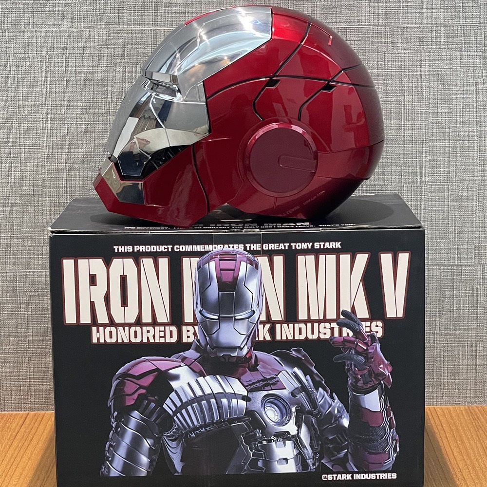 Mũ Iron Man tỉ lệ 1-1, MK5, Đóng mở bằng điện, Điều khiển bằng giọng nói, Mũ Nhiều Mảnh, Siêu phẩm nhập vai
