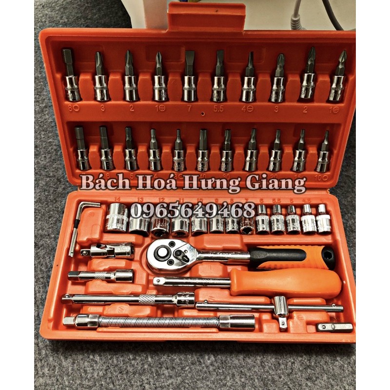 [CHÍNH HÃNG] Bộ Khẩu 46 Chị Tiết KAPUSI Vặn Mở Bulong Ốc Vít (Kèm Video)