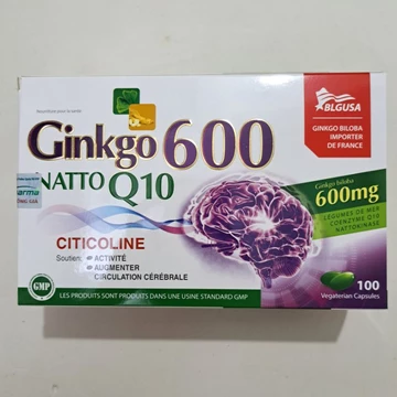 Hoạt huyết dưỡng não GINKGO 600 NATTO Q10 - Bổ não, tăng cường trí nhớ, tăng tuần hoàn máu não_Hộp 100 viên