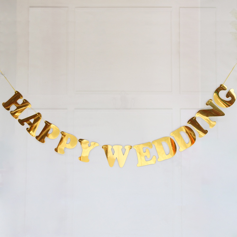 Dây chữ HAPPY WEDDING trang trí phòng cưới đám cưới nhiều mẫu Kemshop - K198