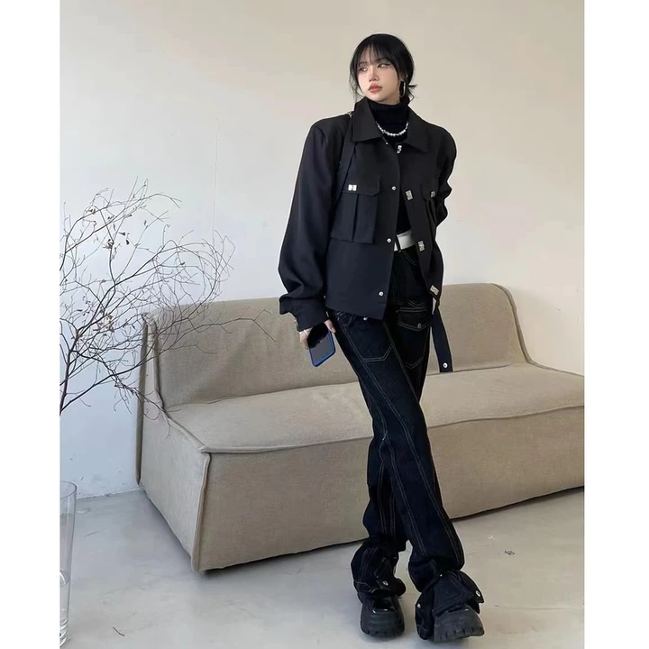 Unisex White Black Jeans Hiphop Oversize From – 4