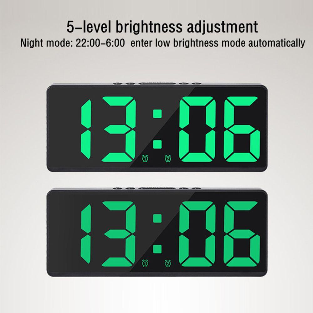 Đồng hồ báo thức YUUKII Trang trí nội thất Số đồng hồ Lịch nhiệt độ Đèn ngủ LED kỹ thuật số