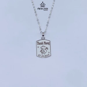 Dây Chuyền Thẻ Bạc Khắc Tên Miễn Phí Cho Bé - Minh Canh Jewelry