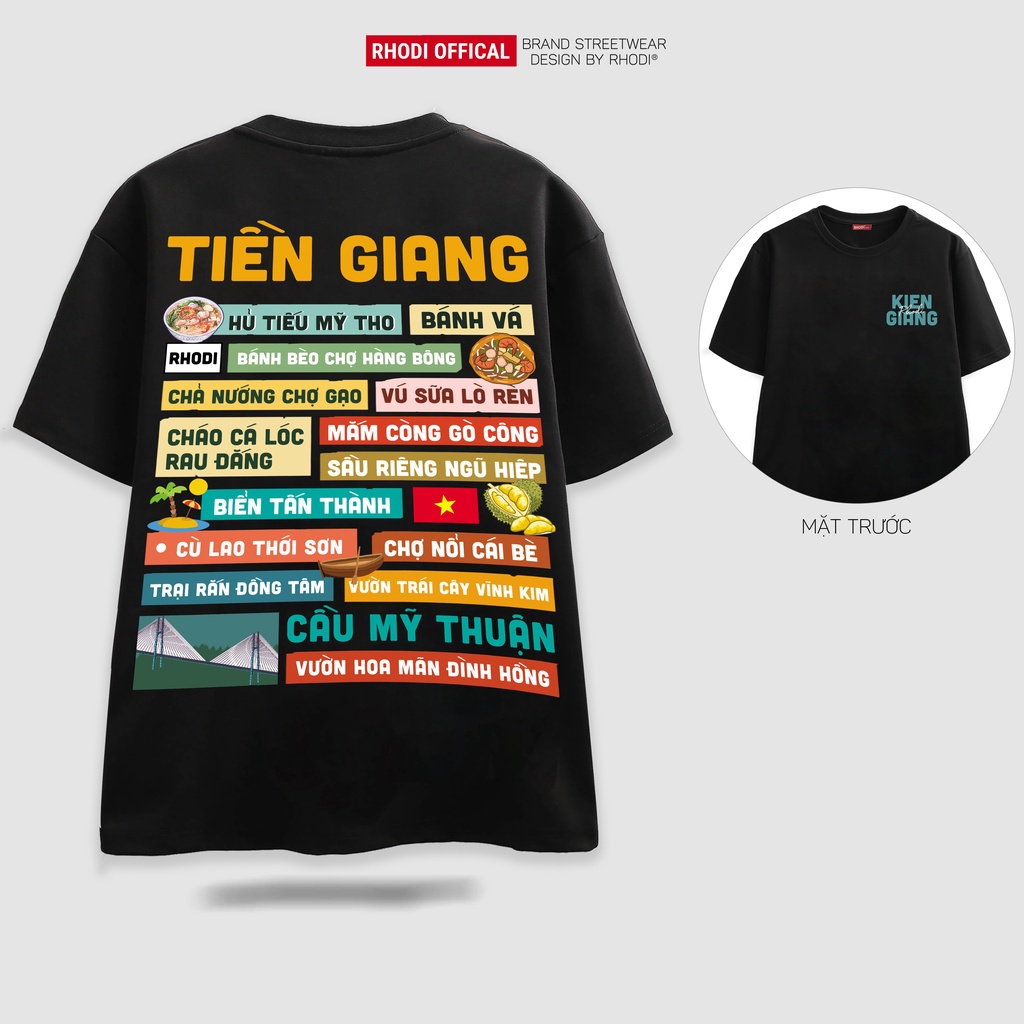 Áo thun local brand RHODI phông cổ tròn tay lỡ unisex nam nữ Tiền Giang