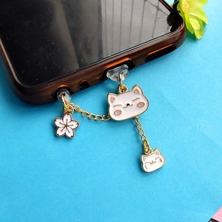 Mobile Nút Bịt Lỗ Cắm Chống Bụi Hình Mèo kitty Dễ Thương Cho Điện Thoại