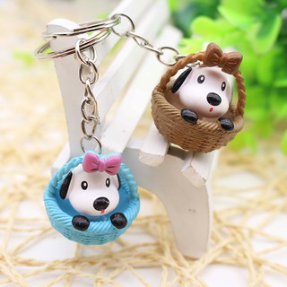 Móc Khóa Cún Ngồi Giỏ Giá Sỉ - Thỏ Hồng VPP