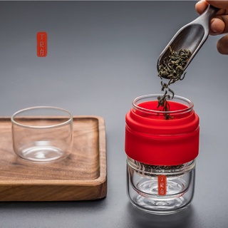Bộ trà du lịch kèm túi chống sốc, chất liệu thủy tinh cao cấp chịu nhiệt, nhỏ gọn và tiện dụng