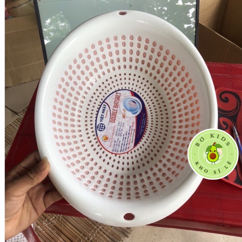 Rổ bầu dục 2 lớp có chậu Việt Nhật 3 size đựng rau, hoa quả, đựng đồ ...