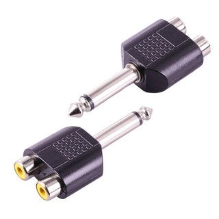 Đầu Chuyển Đổi 6.5mm - 6 ly sang 2 Cổng Rca / Hoa sen / AV bông sen
