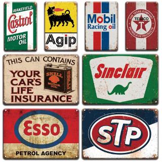 2020 Esso Texaco Castrol Kim Loại Tín Hiệu Vintage Nhà Để Xe Trang Trí Nhà Retro Agip Vỏ Kim Loại Treo Tường Nghệ Thuật Poster Dấu Hiệu Mảng Bám Dán Tường
