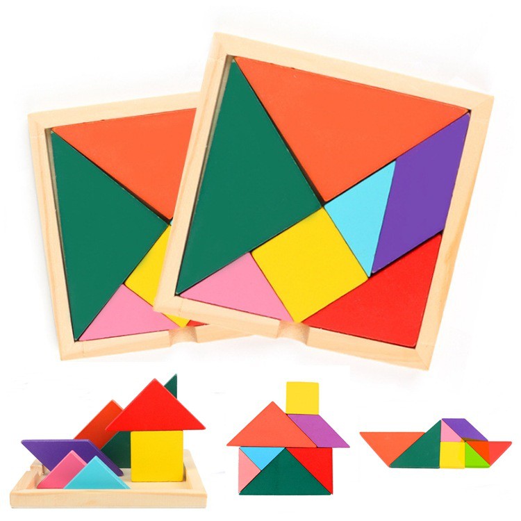Đồ chơi xếp hình Tangram bằng gỗ cho trẻ tư duy,giáo cụ montessori - phát triển trí tuệ