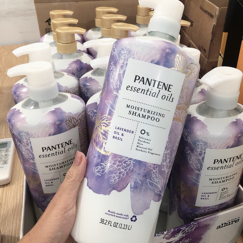 SET 2 CHAI Dầu gội/Dầu xả PANTENE ESSENTIAL OIL LAVENDER & BASIL Hàng