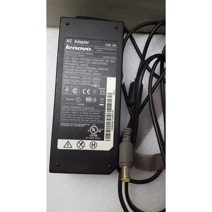 Cần bán sạc laptop zin lenovo 135w (20v-6.75A) | sạc laptop zin | sạc lenovo thinkpad w510