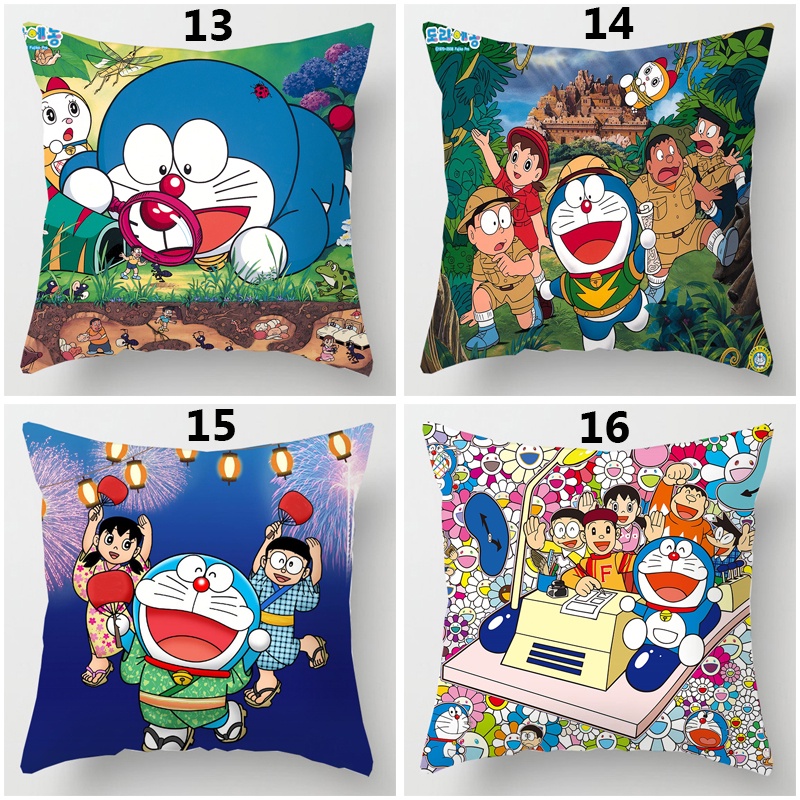 Vỏ gối in hình Doraemon đáng yêu kích thước 45x45cm