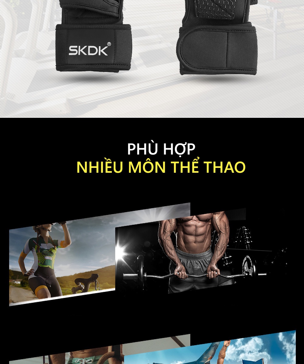 Mô tả Găng Tay Tập Gym Chính Hãng Bao Tay Tập Gym Thiết Kế Êm Ái Thoáng Khí Đệm Silicone Chống Trượt Cleacco SKDK Boro Sport - 4