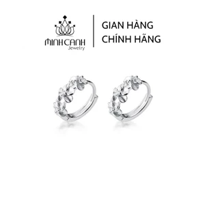 Khuyên Tai Bạc Hình Hoa Khóa Bấm - Minh Canh Jewelry