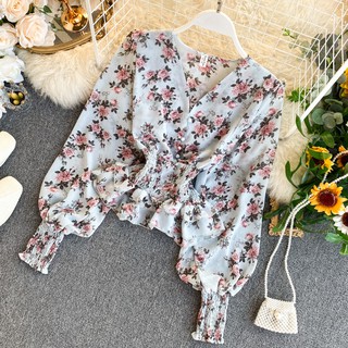 Áo sơ mi voan nữ phong cách Hàn Quốc, tay dài