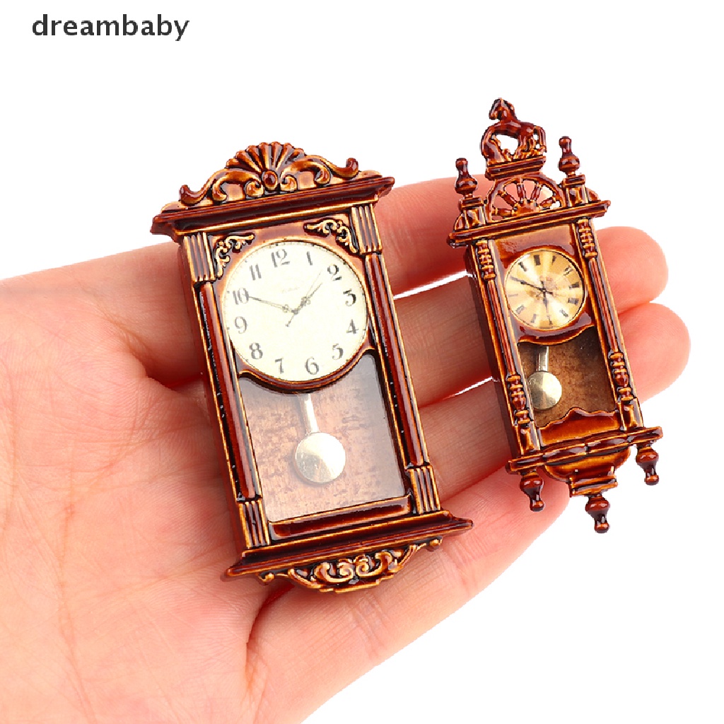 [dreambaby] Đồng hồ treo tường thu nhỏ nhà búp bê 1: 12 Miniaturas Phụ kiện trang trí nội thất