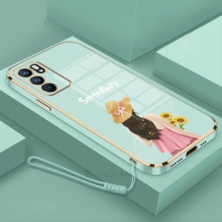 ốp lưng oppo reno 6 4g reno 6 5g reno 6z 5g Ốp Điện Thoại TPU Silicon Viền Mạ Màu Hình Cô Gái Xinh Đẹp Cho oppo reno 6 4g reno 6 5g reno 6z 5g