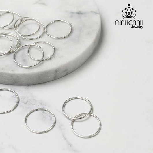 Ảnh Nhẫn Bạc Nữ Minh Canh Jewelry - Tròn Trơn Mảnh 3