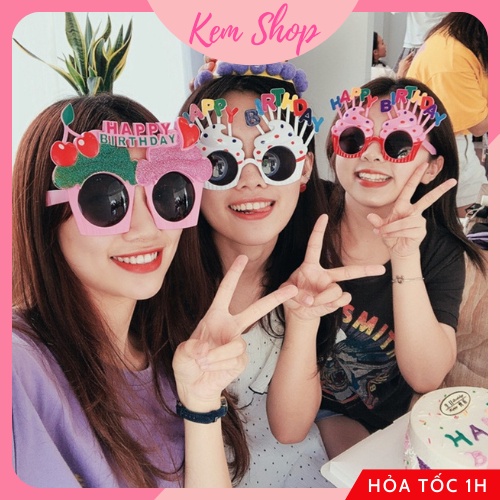 Kính Happy Birthday chụp hình sinh nhật vui nhộn Kem Shop, kính sinh nhật nhiều mẫu trang trí sinh nhật - Kemshop K88