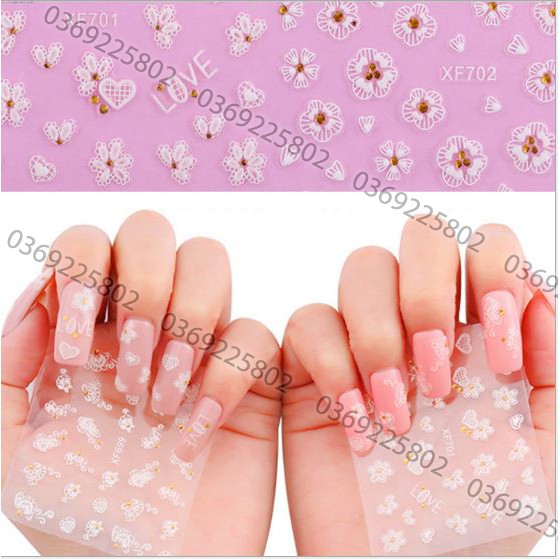 Sticker nổi 5D trang trí móng