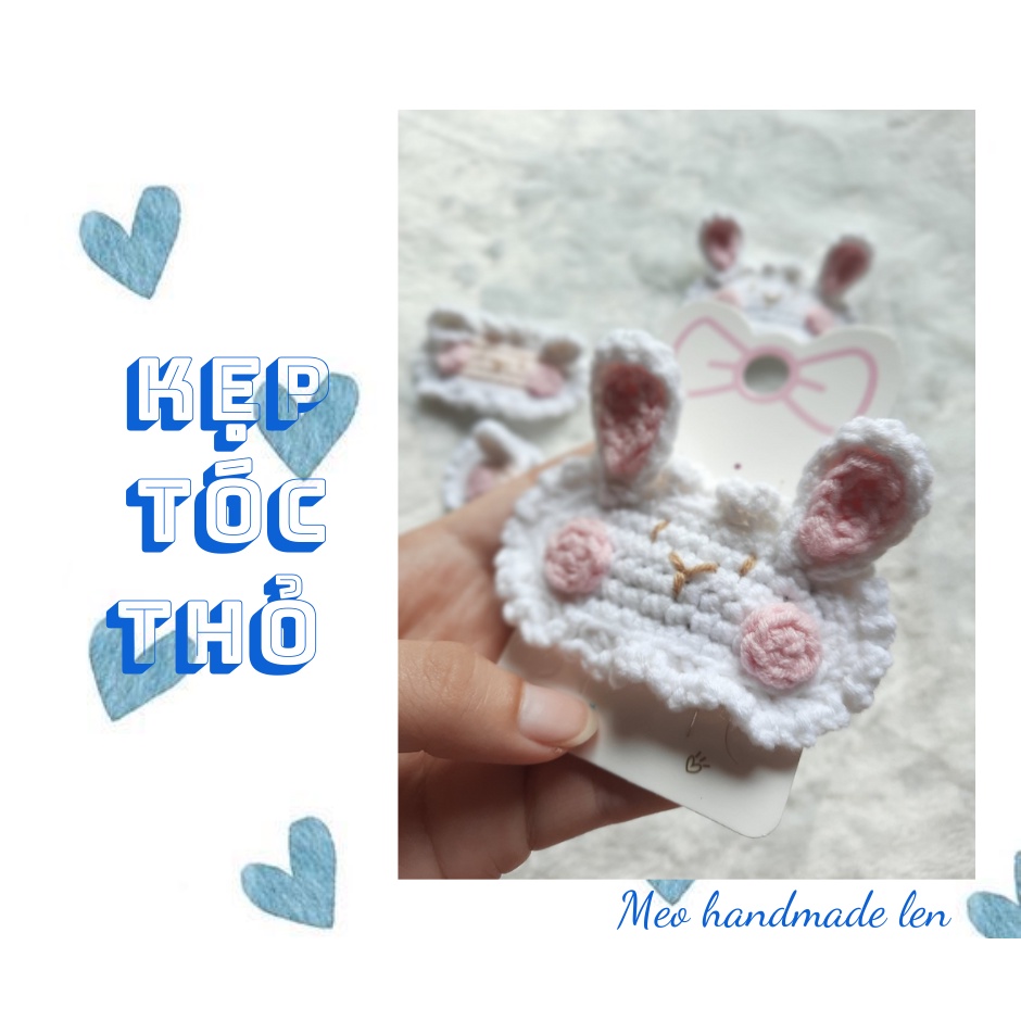 Kẹp tóc thỏ và cừu - Handmade len - Amigurumi