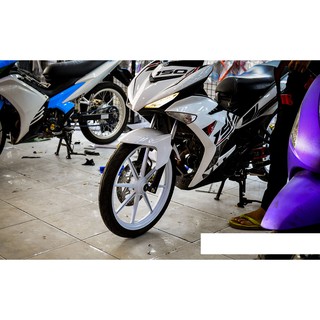 Tem trùm exciter 150 trắng đen mẫu mới, độ team trùm decal xe máy ex dán đời 2015-2020