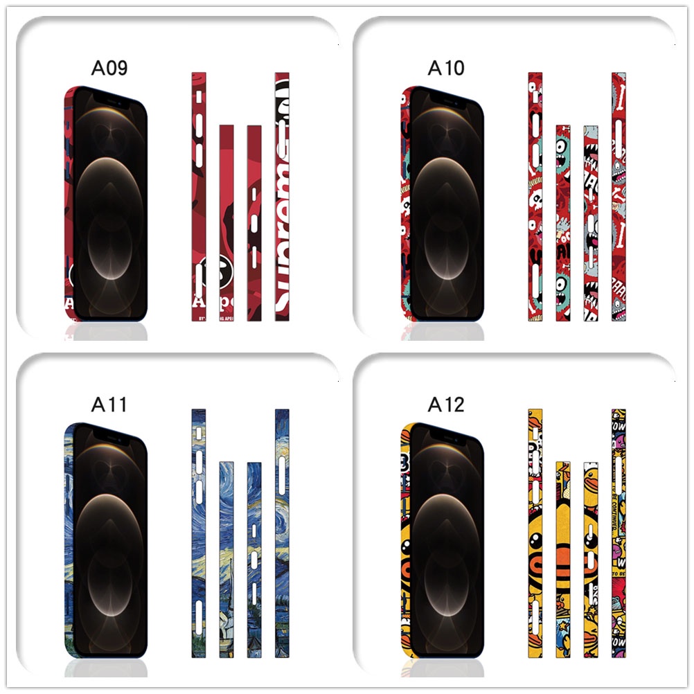Khung Decal Da Cho iPhone16 / 16Pro / 16ProMax Bên Phim Bảo Vệ Trong Suốt Aurora Siêu Mỏng Matte Miếng Dán Cho iPhone 16 Pro Max Khung Bảo Vệ Biên Giới