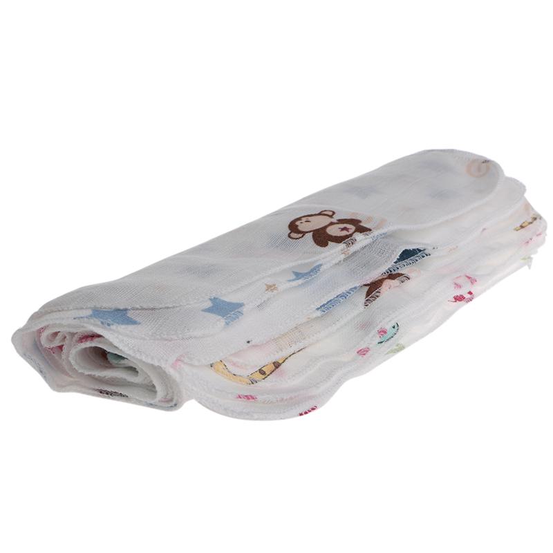 Set 10 khăn mùi xoa 2 lớp 28 * 28cm họa tiết dễ thương dùng cho bé