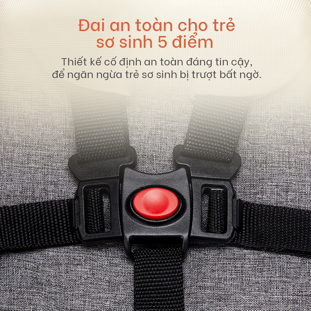 Mô tả Xe đẩy gấp gọn cho bé Yoboo YB-0067 bánh xe có phanh, tựa lưng chống gù điều chỉnh nhiều góc độ - Hàng chính hãng - 6