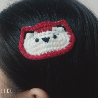 Kẹp tóc con cáo siêu ngầu cho nữ và bé gái 5.5cm |Cài tóc mái bằng len dễ thương |Shop Rô Handmade