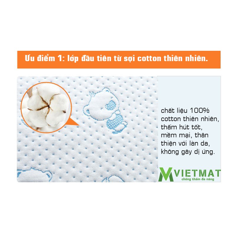 Ảnh Tấm lót chống thấm cho bé VIETMAT các size 1x2m - 1,2x2m - 1,4x2m - 1,6x2m - 1,8x2m - 2,2x2m 4