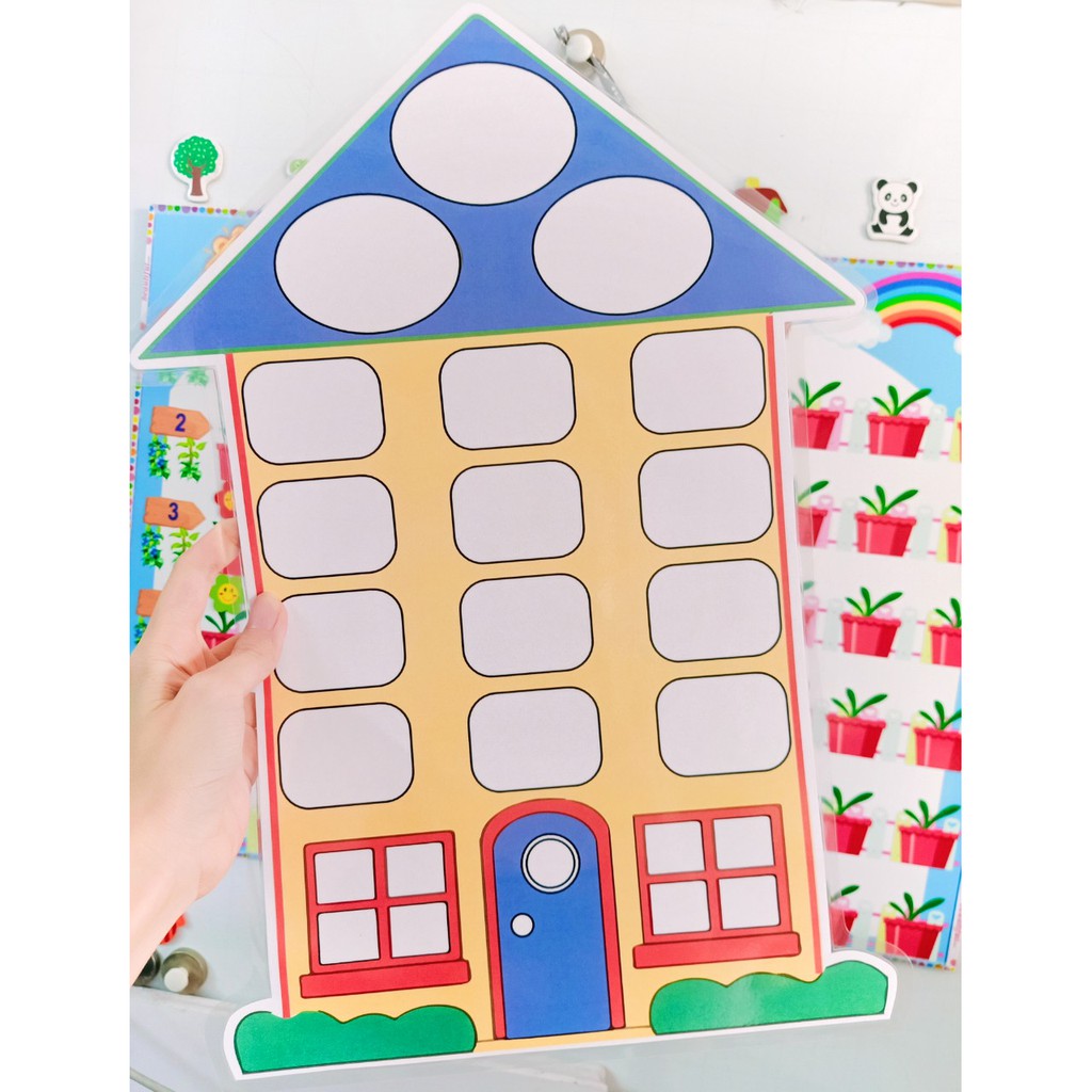 Ngôi nhà toán học ép plastic - màu ngẫu nhiên (Đồ dùng dạy học MIKI)