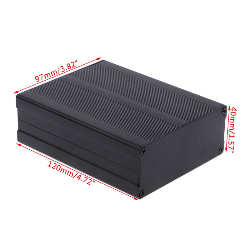 Hộp nhôm đen DIY cho linh kiện điện tử, kích thước 120x97x40mm