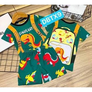 [7-9kg] Sét thun lạnh in 3D đồ bộ bé trai in họa tiết bao ngầu size bé nhỏ