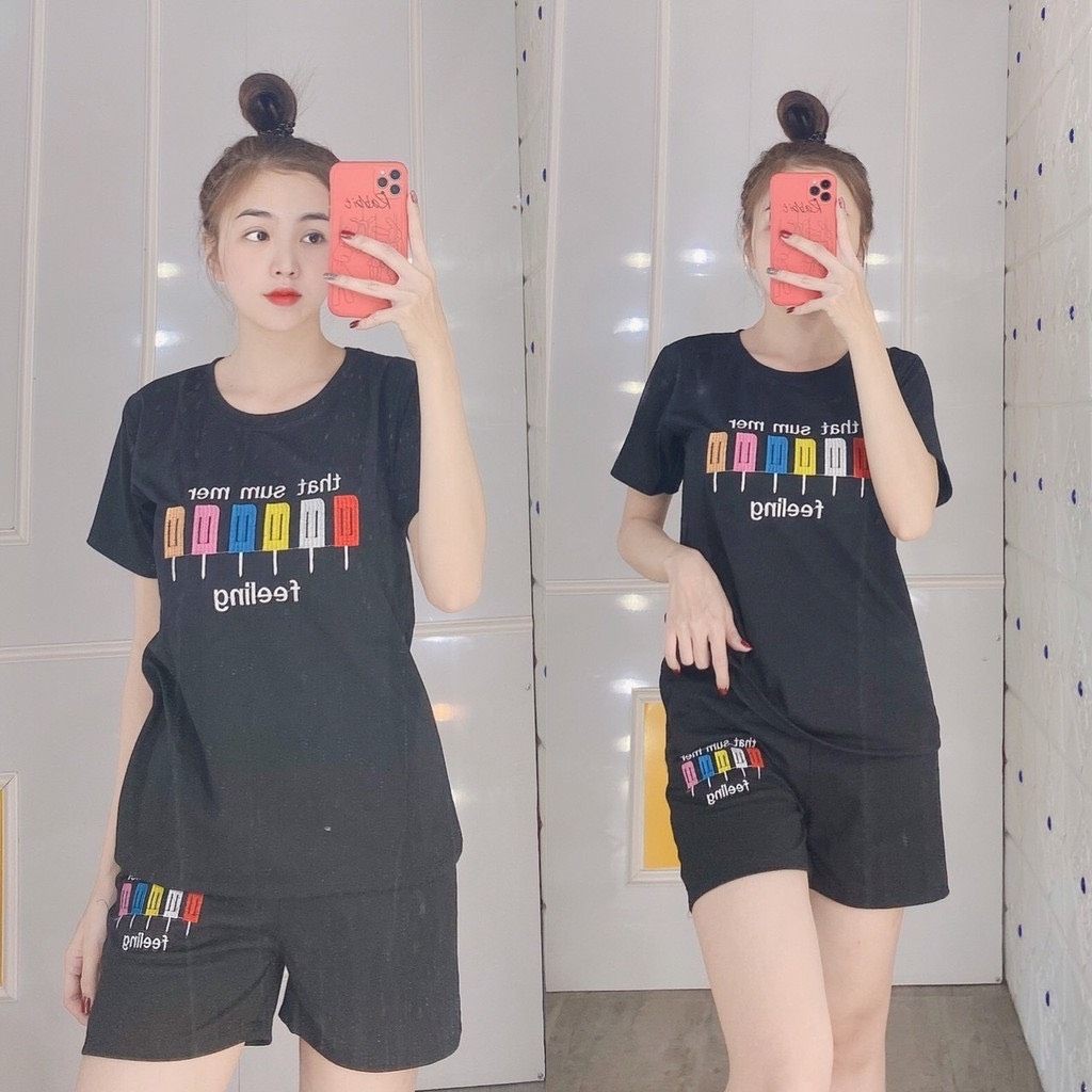 Bộ Quần Áo Nữ Bigsize 43-85kg Thun Cotton Quần Đùi Mùa Hè Mặc Nhà Đi Biển Thể Thao ESHOP BD08