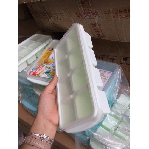 [Ảnh thật] [Chính hãng] Khay đá dẻo 8 viên Việt Nhật có nắp đậy tiện lợi dùng để trữ đông thực phẩm cho bé