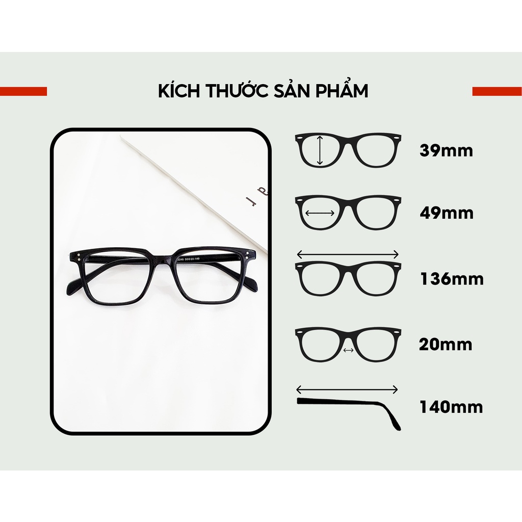 Ảnh Gọng kính cận nam nữ vuông nhựa  siêu bền LANI 3246 - Mắt kính có độ theo yêu cầu 1