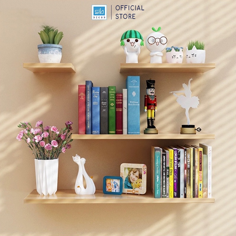 Ảnh Set 4 Kệ Gỗ Treo Tường Thanh Ngang SIB Decor Trang Trí Phòng Khách Góc Làm Việc - KT001-2346 2