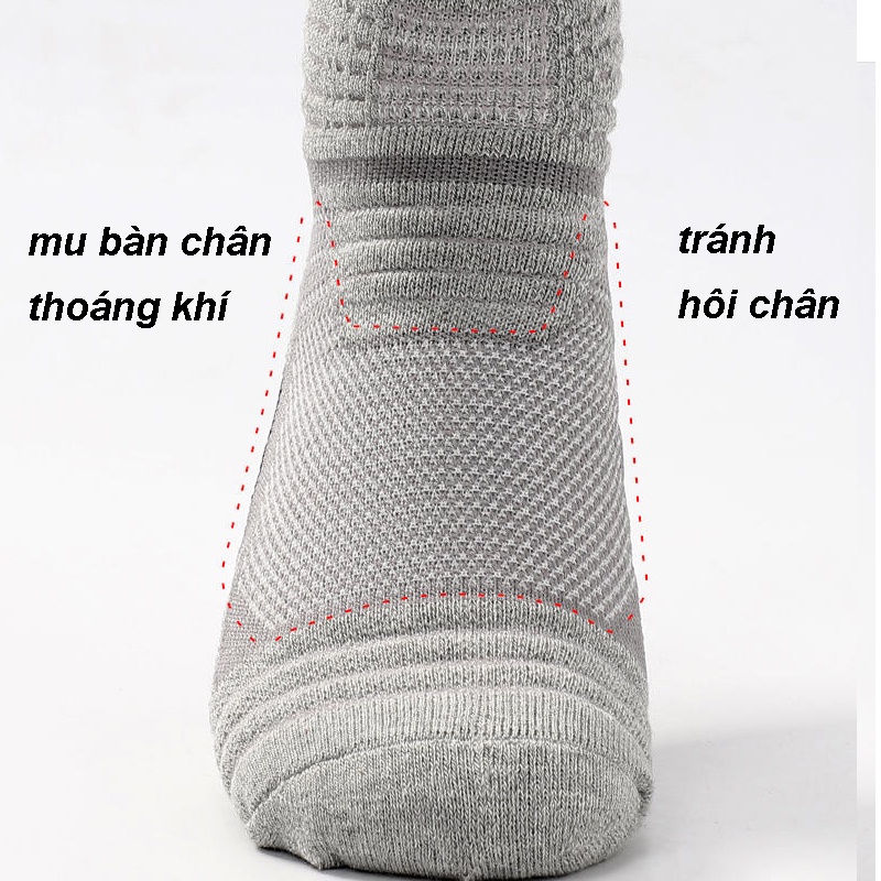 Ảnh Tất Chạy Bộ Thể Thao Nam Nữ Cổ Ngắn Chống Trơn Trượt Mixsport Thoáng Khí Bảo Vệ Gót Chân 3